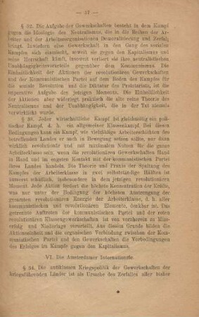 VI. Die Amsterdamer Internationale.