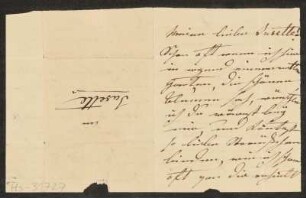 Undatierter Brief von Marianne von Willemer an Susette Hermine Ohlenschlager