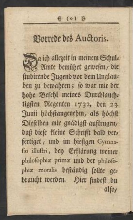 Vorrede des Auctoris
