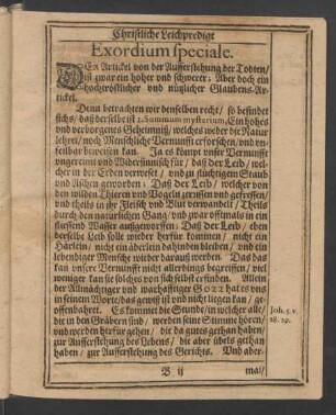 Exordium speciale.