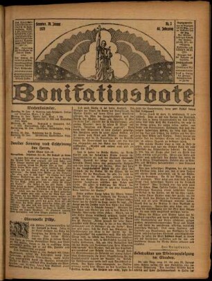 Erste Ausgabe vom Sonntag, den 20. Januar 1929.
