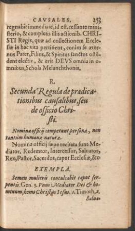 R. Secunda Regula de praedicationibus causalibus, seu de officio Christi.