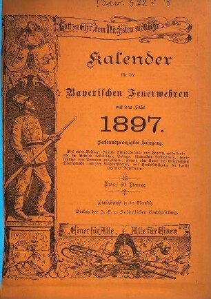 Kalender für die bayerischen Feuerwehren : auf das Jahr .... 26. 1897