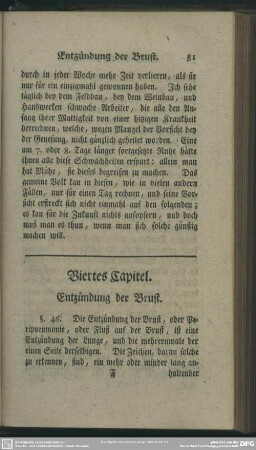 Viertes Capitel. Entzündung der Brust