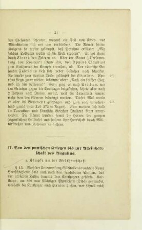 II. Von den punischen Kriegen bis zur Alleinherrschaft des Augustus