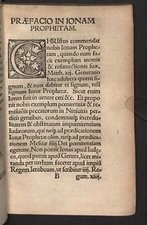 Praefacio in Ionam prophetam. [Caput I.]