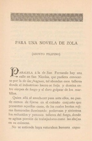 Para una novela de Zola