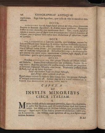 Caput X. De Insulis Minoribus Circa Italiam