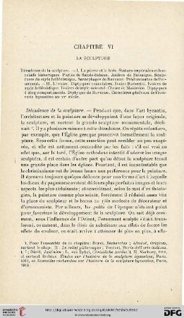 Chapitre VI: La Sculpture