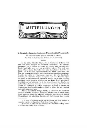 Deutsche Sprache, deutscher Unterricht in Frankreich : die neue französische Methode Deutsch zu lehren ; (Schluß)