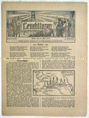 Nachrichtenblatt "Leuchtturm" u.a. mit Meldungen zu den Kriegsgegnern