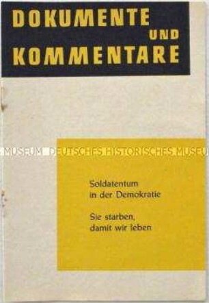 Beilage zur Monatsschrift "Information für die Truppe" u.a. mit einer Rede des Präsidenten des Volksbundes Deutscher Kriegsgräberfürsorge, Walter Trepte, zum Volkstrauertag am 19. November 1961