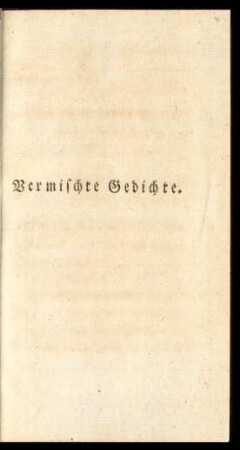 Vermischte Gedichte