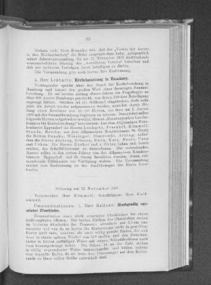 Sitzung am 12. November 1907.