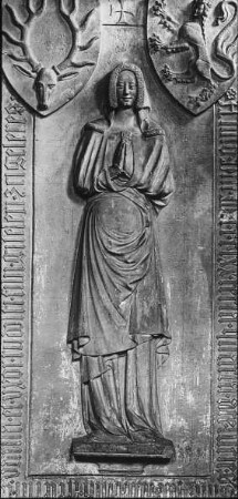 Erfurt, Barfüßerkirche, Grabplatte für Cinna von Vargula (gest. 1370); Meister der Cinna von Vargula