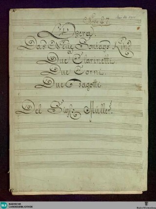 Das Neusonntagskind. Arr - Don Mus.Ms. 1411 : winds
