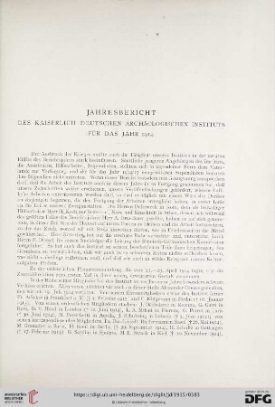 Jahresbericht des Kaiserlich Deutschen Archäologischen Instituts