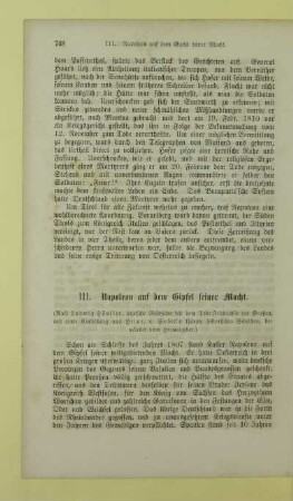 111. Napoleon auf dem Gipfel seiner Macht