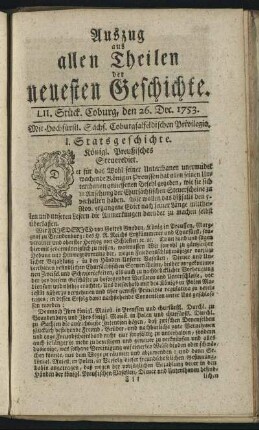 LII. Stück. Coburg, den 26. Dec. 1753.