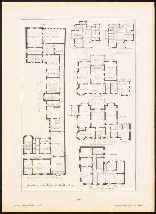 Grundrisse Berlin, Dresden-Blasewitz, Hochdahl, Karlsruhe: Grundrisse (aus: Moderne Neubauten, 4.Jg., 1898ff, hrsg. W. Kick)