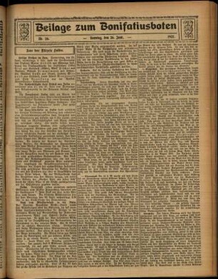 Zweite Ausgabe vom Sonntag, den 26. Juni 1927.