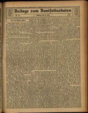 Zweite Ausgabe vom Sonntag, den 26. Juni 1927.