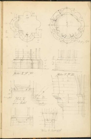 Franziskaner-Klosterkirche, Berlin: Details Pfeiler (aus: Skizzen- und Fotoalbum 1)