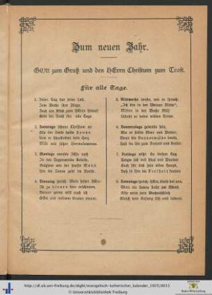 Zum neuen Jahr.