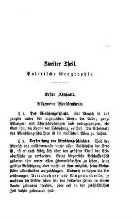 Erster Abschnitt. Allgemeine Menschenkunde