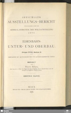 1: Eisenbahn- Unter- und Oberbau : Bericht