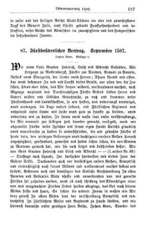 87. Fürstbrüderlicher Vertrag. September 1507.