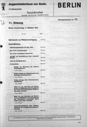 Nr. 11, 17. Oktober 1985