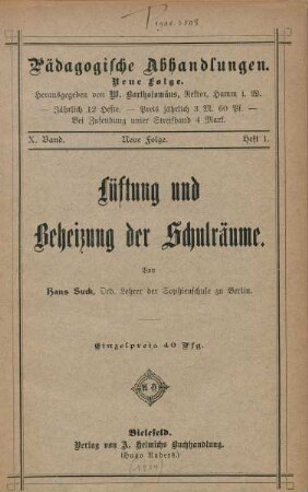 Lüftung und Beheizung der Schulräume