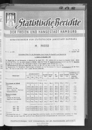 Preisindexziffern für den Wohnungsbau sowie Preise für Baustoffe und Bauarbeiten in Hamburg im November 1968 : Lfd. Nr. 16