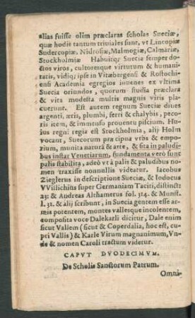 Caput Duodecimum.De Scholis Sanctorum Patrum.