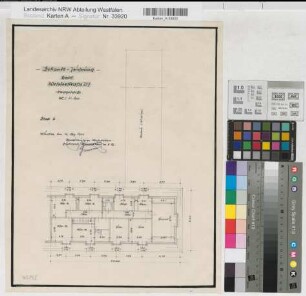 Münster (Münster) Wohnhaus Weselerstraße 257 Blatt 4 Grundriß Dachgeschoß 1955 1 : 100 40 x 32 Zeichnung Gemeinnützige Wohnstättengesellschaft Münsterland Wohnungsgesellschaft Münsterland