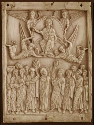 Mitte eines Klappaltares (Triptychons) mit der Himmelfahrt Christi