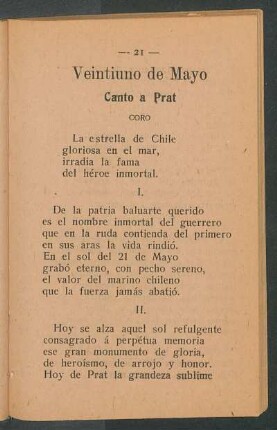 Veintiuno de Mayo : Canto a Prat