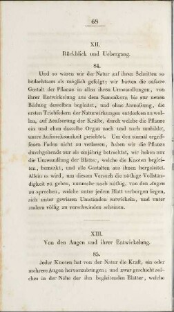 XII. Rückblick und Uebergang. / XII. Récapitulation et transition.