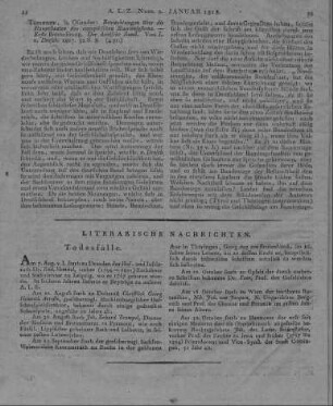 Dresch, L. v.: Betrachtungen über die Hauptstaaten des europäischen Staaten-Systems. Tübingen: Osiander 1817