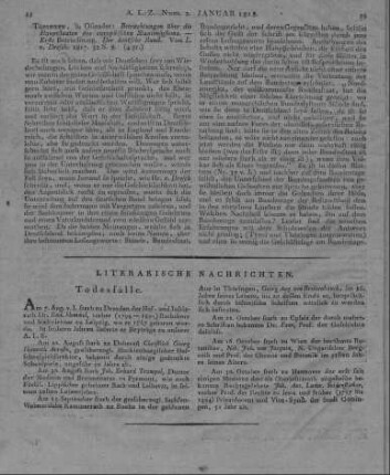 Dresch, L. v.: Betrachtungen über die Hauptstaaten des europäischen Staaten-Systems. Tübingen: Osiander 1817