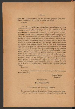 Filomeno : (Fragmento de un libro inédito)