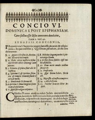 Concio VI. Dominica I. Post Epiphaniam.