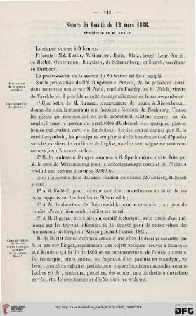 Séance du comité du 12 mars 1866