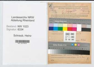 Entnazifizierung Heinz Schraub , geb. 14.07.1898 (Vollziehungsbeamter)