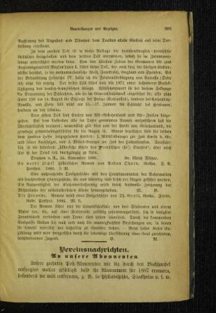 Vereinsnachrichten