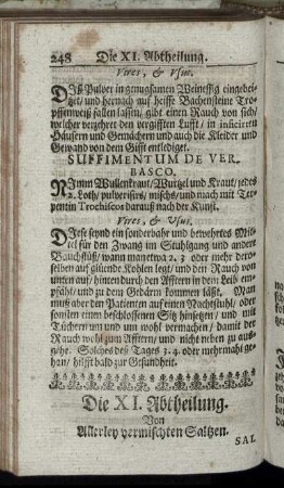 Die XI. Abtheilung.