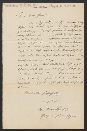 Brief an Friedrich Wilhelm Jähns : 14.10.1878