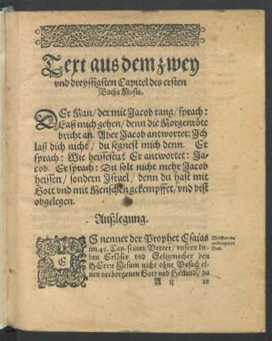 Außlegung.