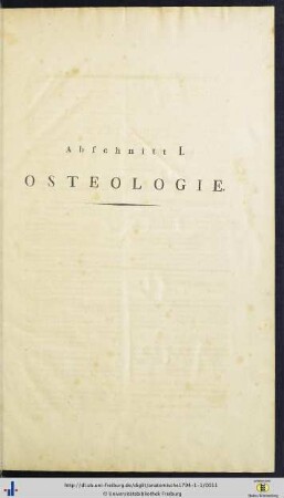 Abschnitt I. Osteologie.